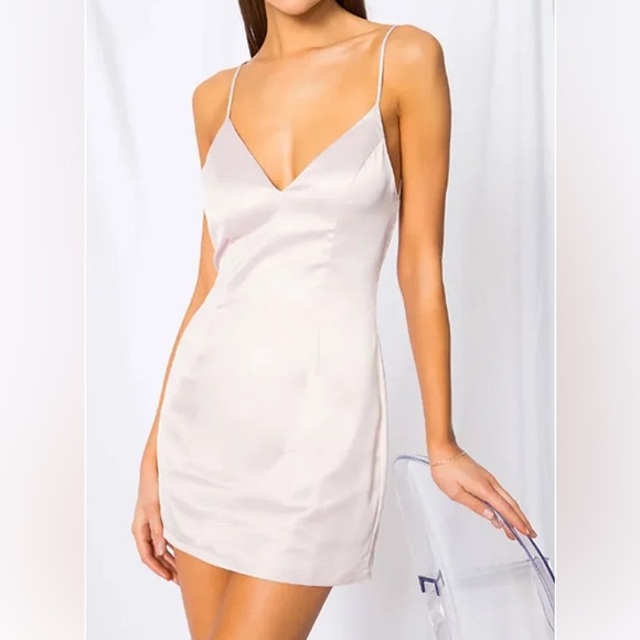 superdown Dresses & Skirts - Superdown Nicole Satin Mini Dress | Blush Nude | Size XS